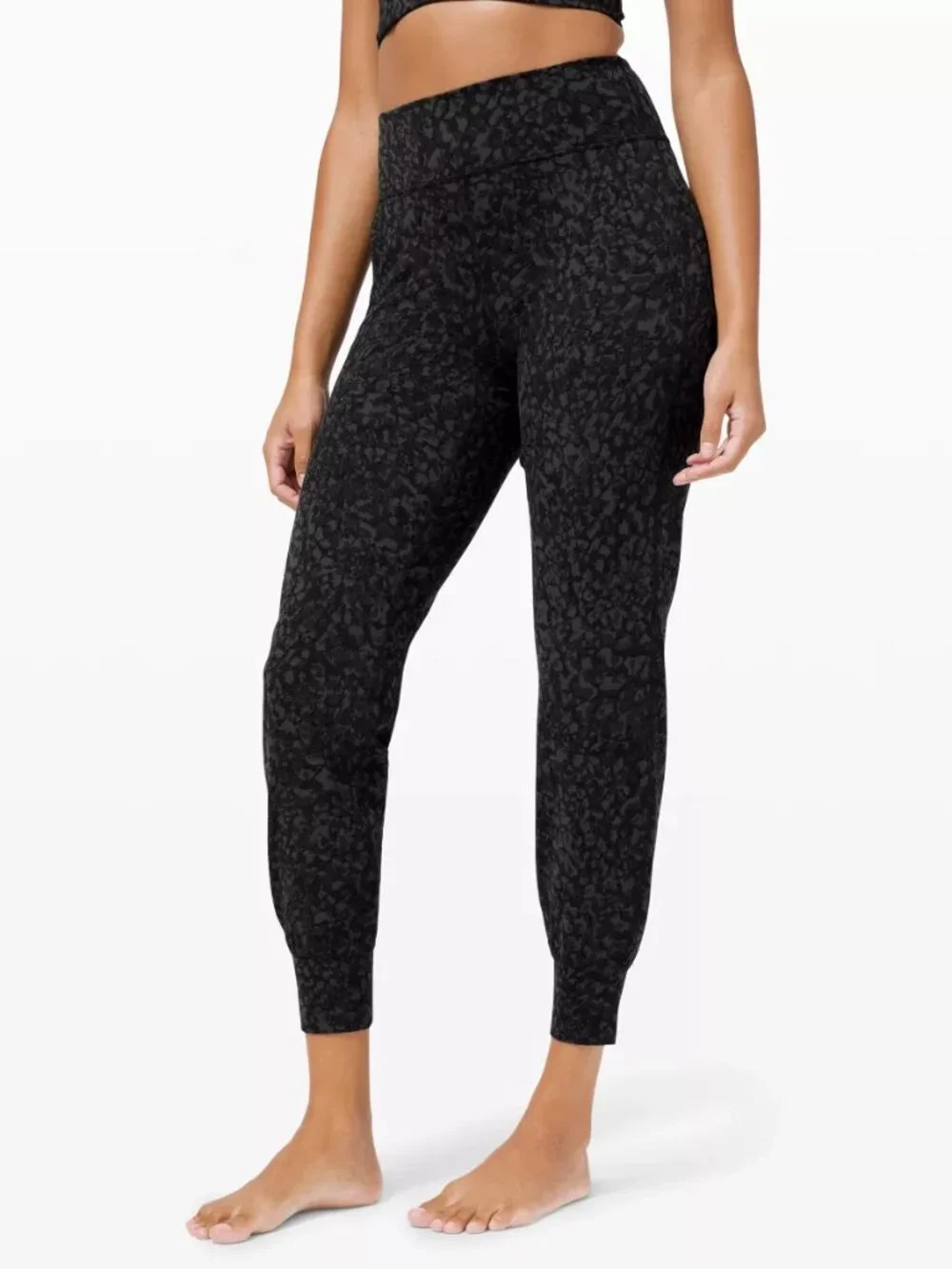 Lululemon Women 10 Align Jogger Pant Gray Leopard Stretch Athletic Active Nulu